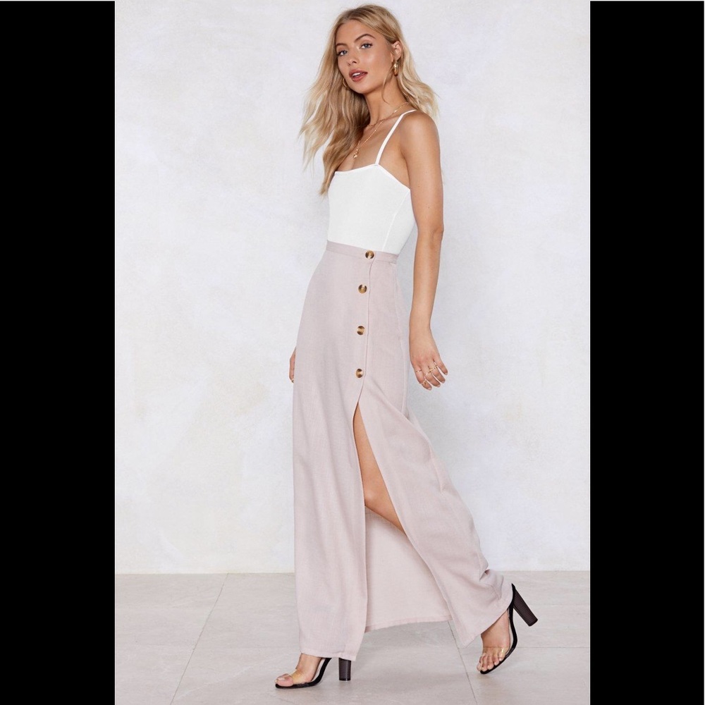 Nasty Gal Button Maxi Skirt